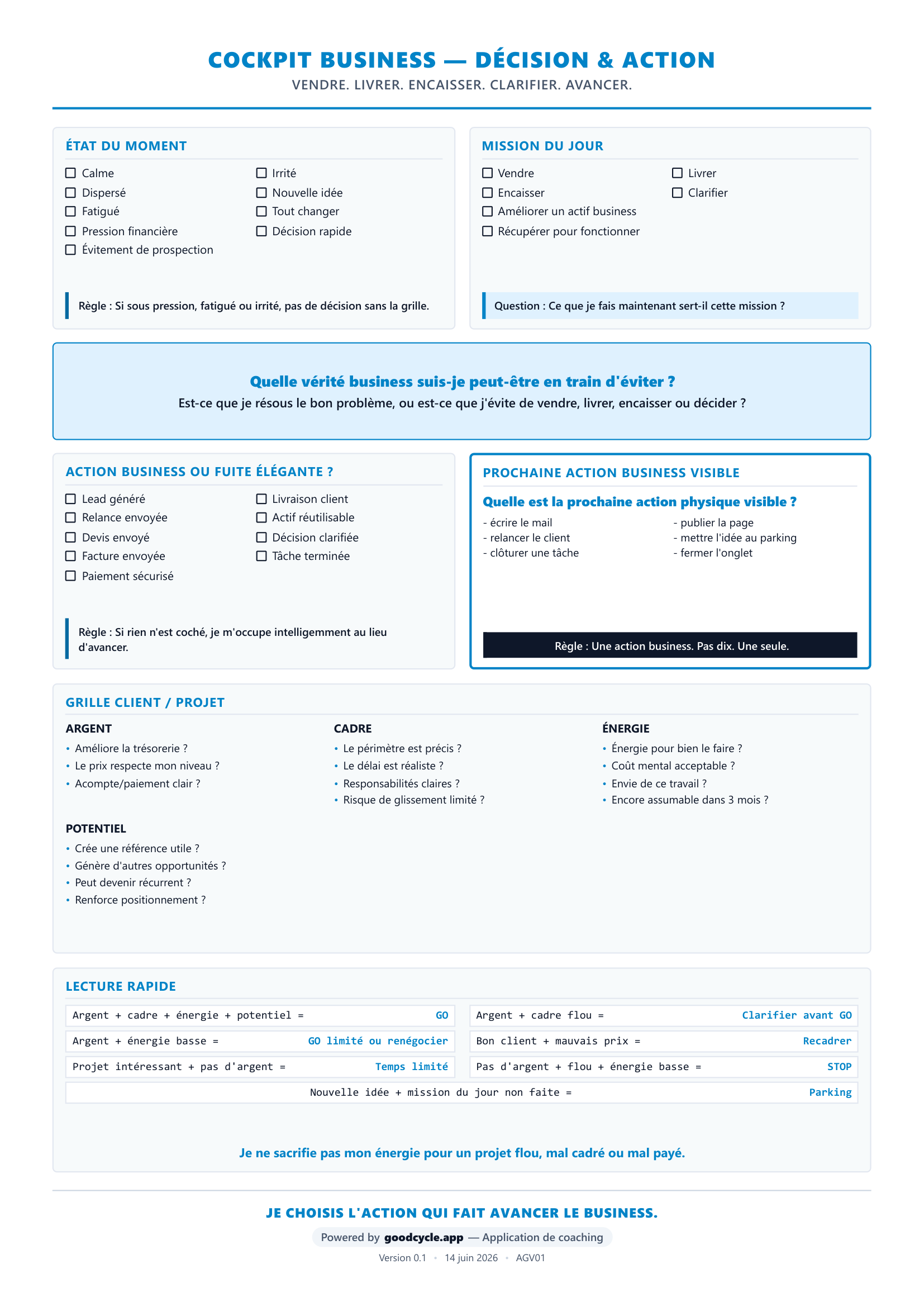 Fiche de développement business — page 1