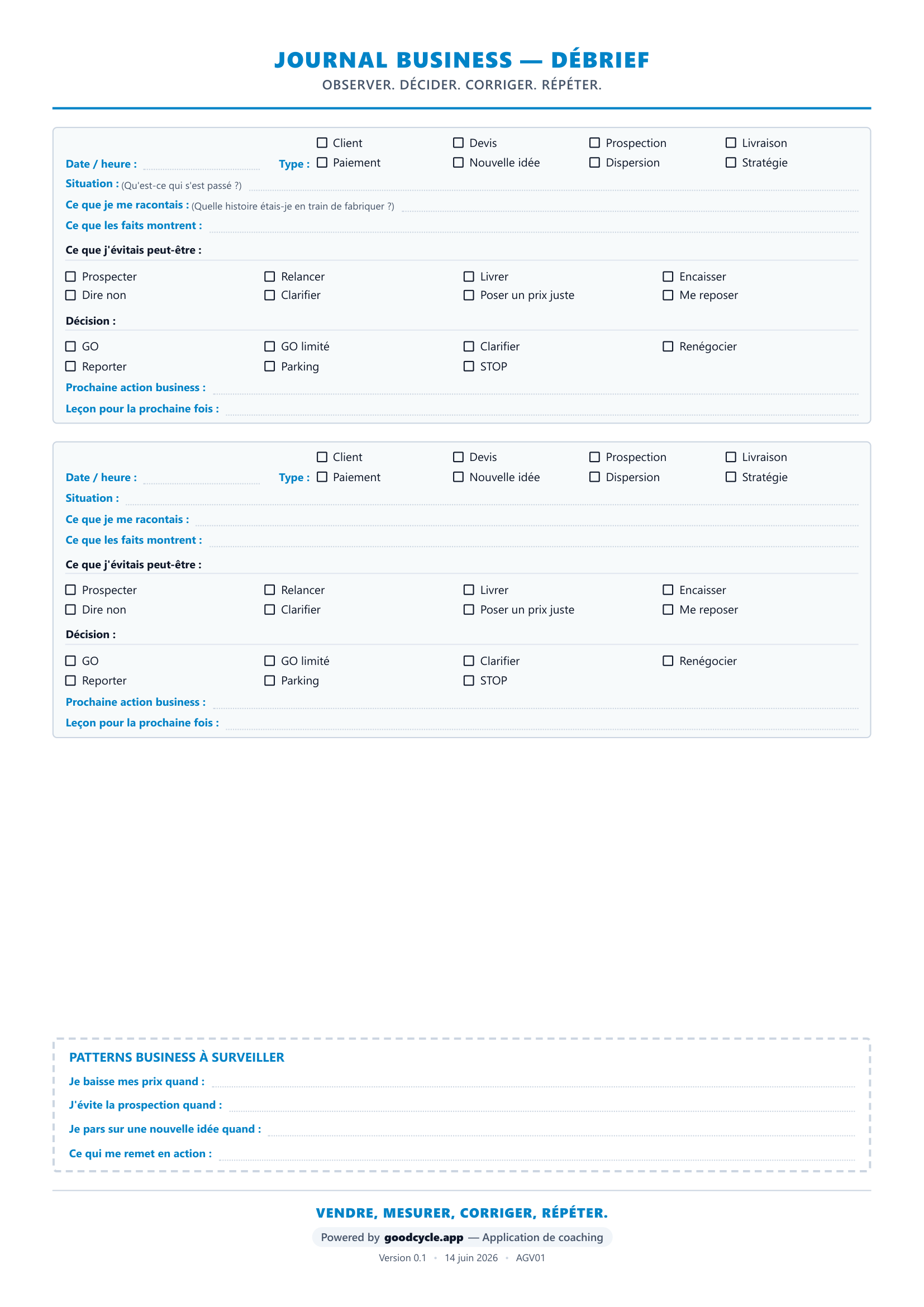 Fiche de développement business — page 2