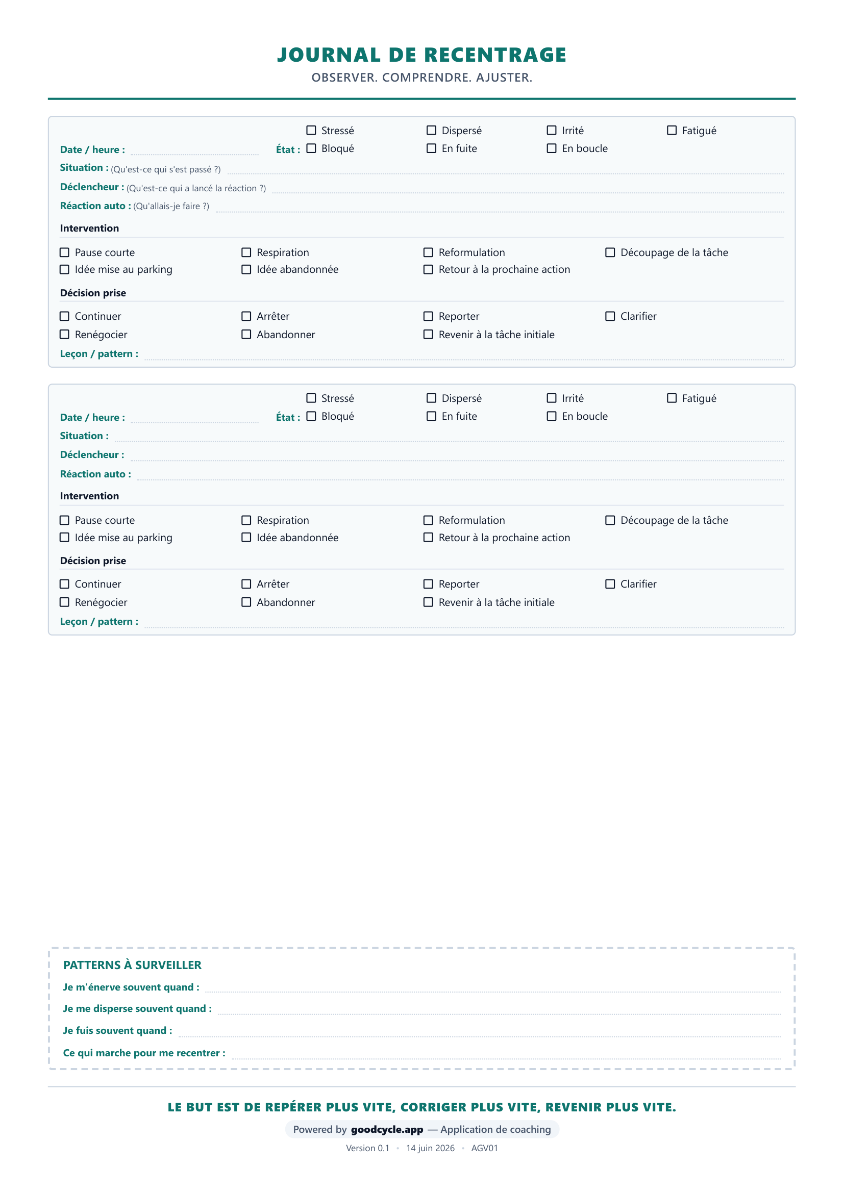 Fiche de développement personnel — page 2
